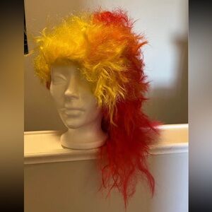 Vibrant Red and Yellow Halloween Cyndi Lauper Women's Wig